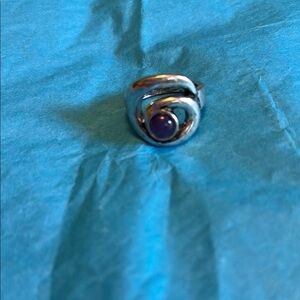 Free People Silver and Purple Spiral Ring